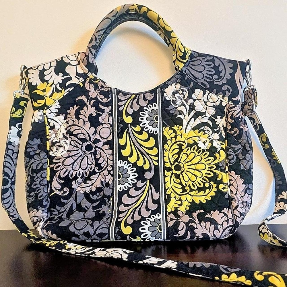Vera Bradley Black and Yellow Floral Tote
